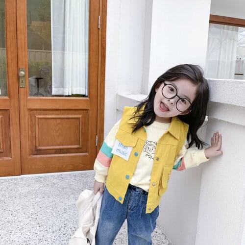 Girls Waistcoat Autumn Casual Pocket Sleeveless Jackets for Girl Toddler Baby Girl Vests 2020 New Kids Fashion Jackets baby vest