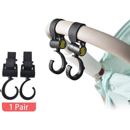 1 Pair Baby Stroller Hooks Baby Cart Bag Hanger Stroller Hooks Pram Rotate 360 Degree Cart Hook Accessories Wholesale New