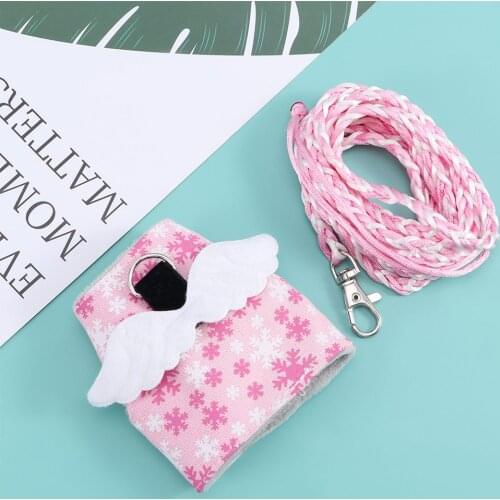 1Pc Small Pet Clothes Cartoon Vest Lead Clothes Adjustable Traction Rope Collar for Squirrel Hamster Rabbit Rat Pet Accessories