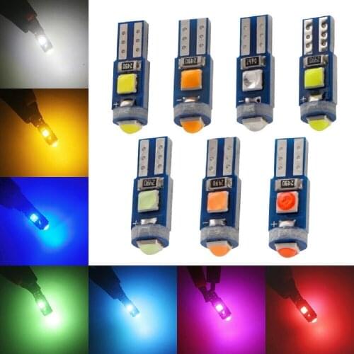 10pcs T5 W3W PCB 3030 3 Led Dashboard Bulbs Car Warming Instrument Lights Indicator 12V DC White Ice Blue Red Green Amber Pink