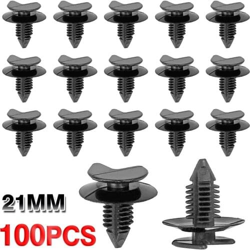 100pcs Plastic Hidden Trim Panel Fixing Clips fit 21mm Hole Car Fastener Clip Tool For Transporter T4 T5 2003-2016