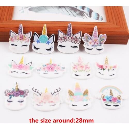 12pcs/lot kawaii planar resin horse mix colors new arrival resin crafts accessories
