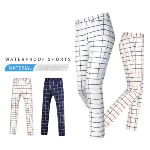 2021 Summer Mens Trousers Golf Pants Waterproof Plaid Pants Stretch Sports Pants Outdoor Golf Game