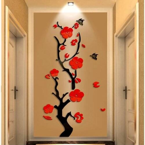 Plum blossom tree acrylic 3 d wall stickers sitting room sofa TV setting, household adornment wall stickers