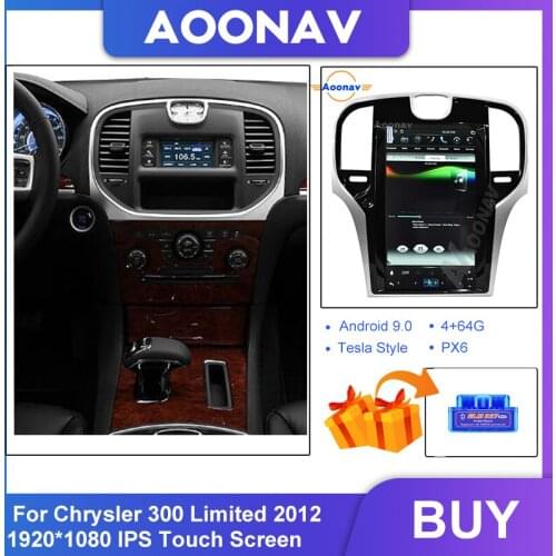 For Chrysler 300 Limited 2012 Car Radio 2 Din Audio Multimedia Player Tesla Style HD Screen Stereo DVD Player Head Unit