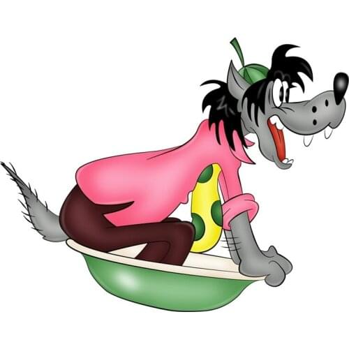 Car Stickers Wolf Waiting To See Russian Cartoon Car Stickers Funny PVC Car Decoration Decal Cover Scratches Suitable for Car