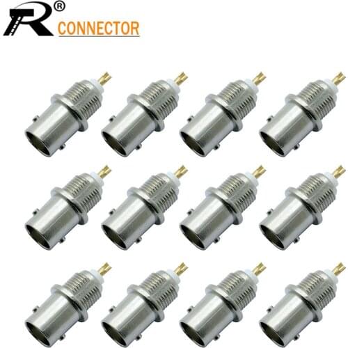 BNC Female Socket Solder Connector Without gasket Chassis Panel Mount Coaxial Cable for Coaxial Cable CCTV Camera System