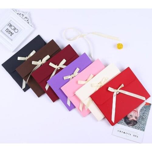Large Photo Envelope Packaging Case Paper Gift Postcard Envelope Box For Silk Scarf with Ribbon LX7596