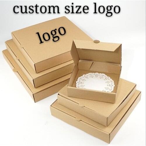 10pcs custom paper box kraft box pizza box 3-layer corrugated gift box photo album square packaging box support custom size logo