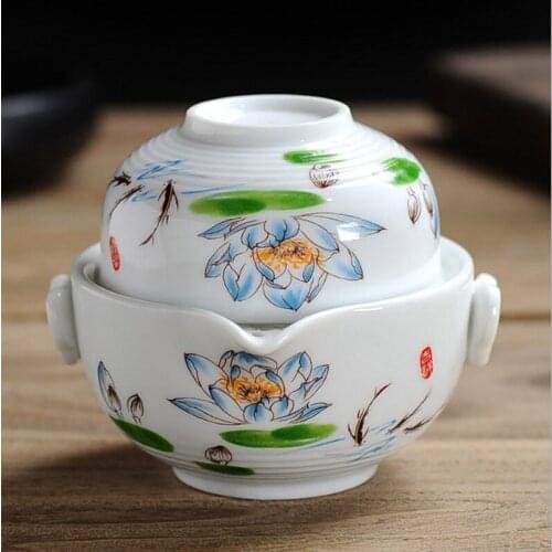 Tea Sets Kung Fu Ceramics Tea Set 1 Pot 1 Cup Tea Pots High Quality Elegant Gaiwan Beautiful and Easy Tea Pot Kettle