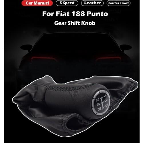 5 Speed Car Gear Shift Knob Lever Shifter Stick Gaiter Boot Cover High Quality Leather For Fiat 188 Punto