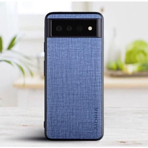 Simplicity TextileTexture Case For Google Pixel 6 5A 4A 5G High Quality PU Canvas Back Cover for 4 XL Protective Shockproof Case