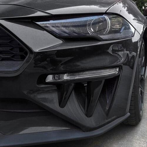 For 18-20 Ford Mustang Car Fog Lamp Frame Modification Accessories Fangs Styling Car Front Lip Decoration Stickers