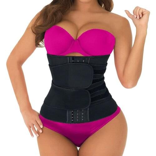 Women Waist Trainer double Belt Sauna Workout Neoprene Waist Cincher Abdominal Trimmer Belt Hooks Weight Loss Straps Plus Size