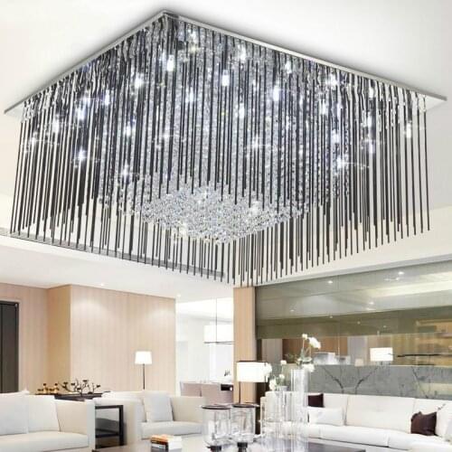 Hotel Banquet Square led Ceiling Lights G4 LED Brilliant Glass rod Led Ceiling fixtures Luminaria For Bedroom Living Room Villa