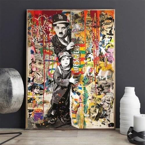 Graffiti Wall Art Hiding Poster Canvas Painting Print Wall Art Picture For Living Room Nordic Home Decor Decoration Frameless