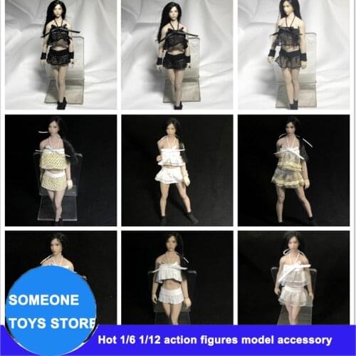 1/12 Scale Female Underwear Set Bra Briefs Skirt for 6 Inches TBLeague T01 T03 ACTION FIGURES