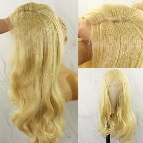 Beautiful Diary Loose Wavy Wig Blonde Color Futura Hair Synthetic T Part Wigs For Black Women Heat Resistant Synthetic Lace Wig