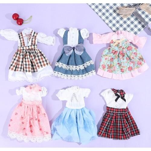 Doll Clothes Outfit Dollhouse Doll Skirt Suit 12 Inch Doll Multicolor Dress Doll Clothes Accessories Clothing