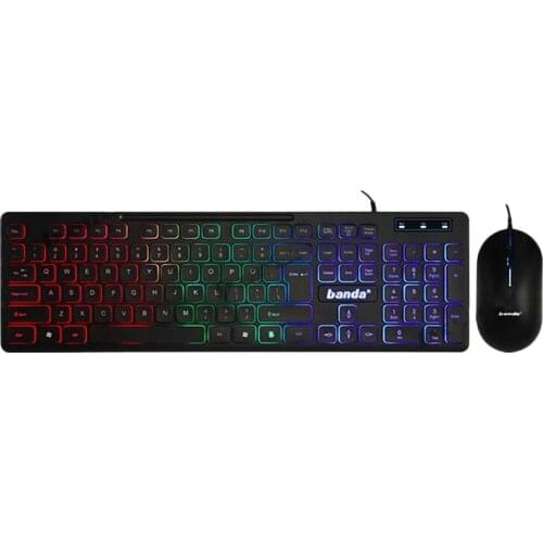 Banda KM-66 Computer Mouse and Keyboard Set, Rgb Colorful Backlit Keyboard and Mouse Set for Pc and Laptop