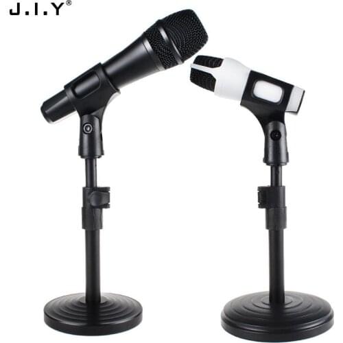 Desktop Microphone Tripod Foldable Microphone Stand Holder Adjustable Mic Clip for Table Karaoke Microphones