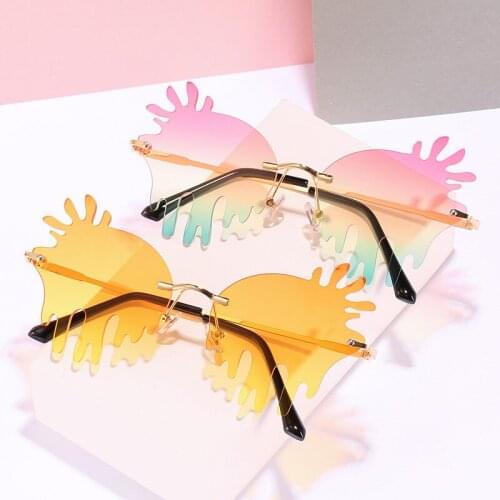 Vintage Rimless Sunglasses For Woman Designer Steampunk Female Sun Glasses Personalized Eyewear oculos feminino Gafas BGN1