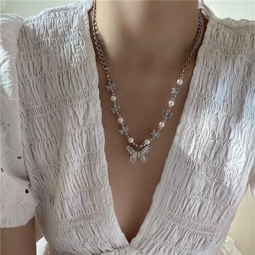 Gothic Butterfly Pendant Necklace for Women Egilr Choker Aesthetic Grunge Chain Accessories Indie Collar Jewelry Friends Gift