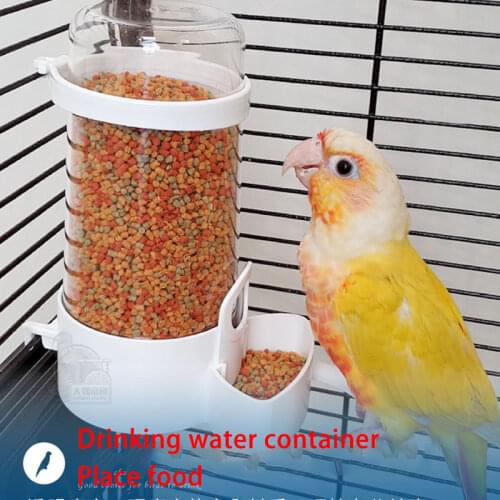 Pet Bird Plastic Auto Feeder Parrot Cockatiel Feeding Water Drinker Cup Bowl Dispenser Cage Supplies