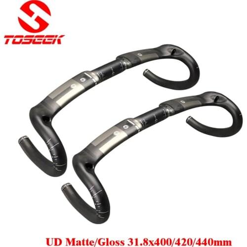 Full Carbon Fiber Road Bike handlebar mtb bent bar 31.8mm*400/420/440mm internal routing Bicycle Parts black 400/420/440mm