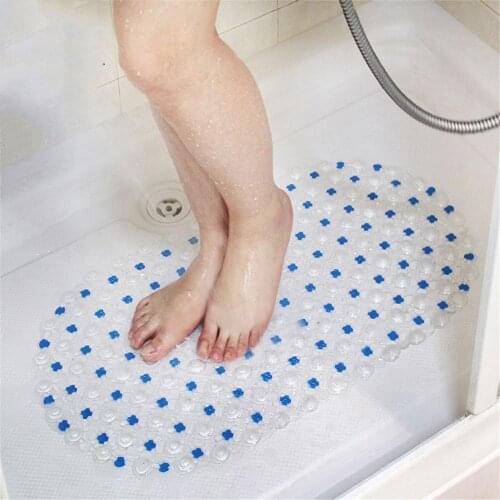 Rectangle PVC Anti-skid Bath Mats Soft Shower Bathroom Massage Mat Suction Cup Non-slip Bathtub Carpet Large Size