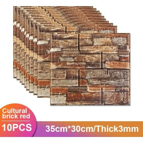 Self-adhesive 3d Brick Sticker Diy Waterproof Foam Wallpaper Kids Room Kitchen Roof Ceiling Background Wall Decals