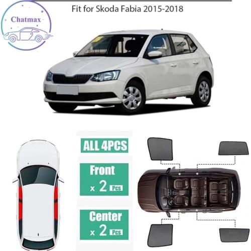 For Skoda Fabia 2015-2018 Window Sunshade UV Protection Ray Blocking Mesh Visor Laser Black Net Yarn