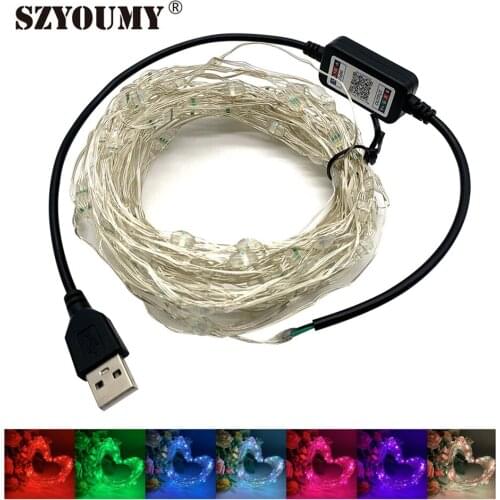 SZYOUMY Bluetooth APP Control USB Led String 10M 100leds Fairly Decoation String Lights