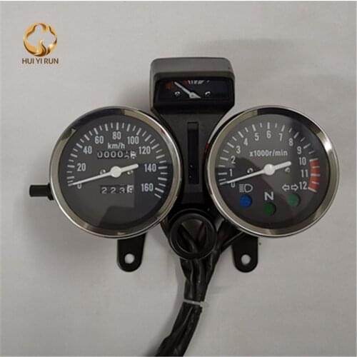 Universal Readable Speedometer Gauge Panel Motorcycle Odometer Instrument LED KM/H Racer ATV Oil table