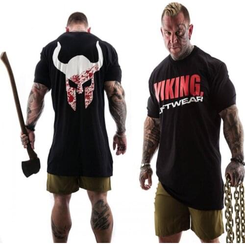 VIKING 2018 New Brand clothing Gyms Tight t-shirt mens fitness t-shirt homme Gyms t shirt men fitness Summer tops