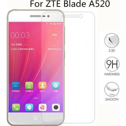 2pcs For ZTE Blade A520 Tempered Glass 9H 2.5D Premium Screen Protector Film For ZTE Blade A520 A 520 BA520 5.0"