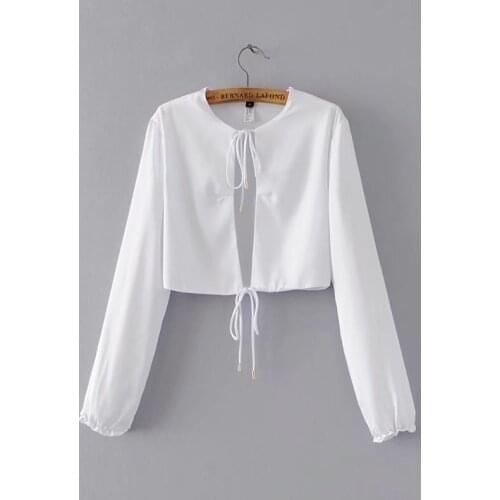 Women Autumn Spring T-shirt Hollow Open Back Navel Bare Short Top Female Long Sleeve Round Collar Casual Fashion T-shirts H9184