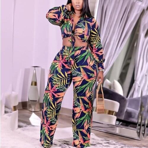 Autumn New Pants Sets for Vocation Women Printed Large Size 4xl 5xl Tops & Long Trousers Fashion Elegant Outfits Matching Sets