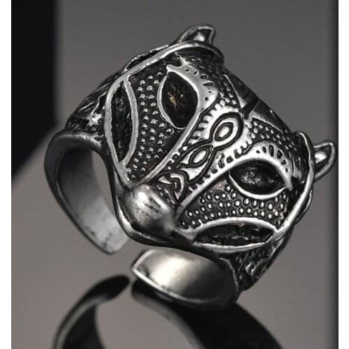 Retro Animal Fox Head Open Rings for Men Women Vintage Metal Silver-Plated Adjustable Ring Accessories Party Jewelry Anillos