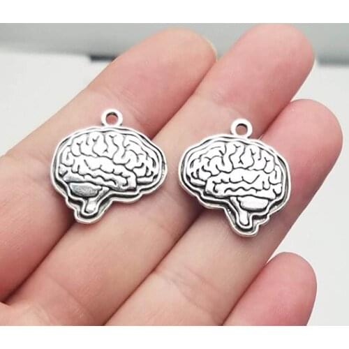 10pcs/lot--23x22mm, Antique silver plated Brain organ charms,DIY supplies, Jewelry accessories
