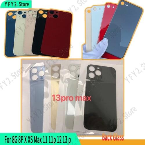 5Pcs/LOT AAA Quality With Wide Big Camera Hole Back Cover Housing Glass For Iphone 8 8plus X XS MAX XS 11 PRO Rear Door Repair