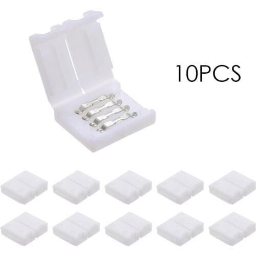 10 Pack White 4 Pins RGB LED Strip Connector Quick Splitter L2267 Drop shipping