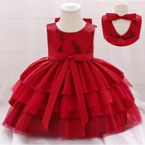 2021 Winter Christmas Baby Girl Dress Baptism Dress For Girl Clothes Backless Princess Child 1st Birthdays Dresses 3-24 Month