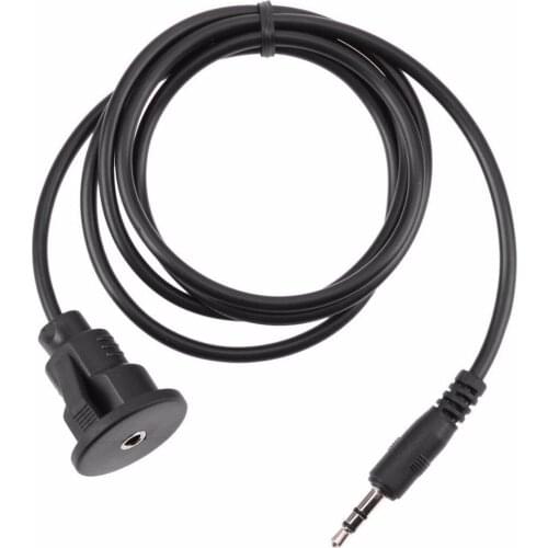 3.5mm Waterproof Flush Mount AUX Extension Cable Male to Female AUX Audio Jack Extend Cables with Install Bracket for Car Boat