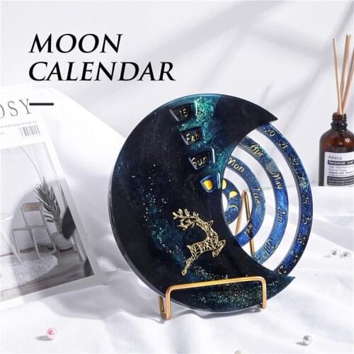 3Pcs DIY Perpetual Calendar Mold Moon Perpetual Calendar Resin Molds Rotatable Circular Wall Calendar Epoxy Silicone Molds Craft
