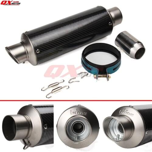38-51MM Inlet Carbon fiber Exhaust Muffler With Movable DB Killer Motorcycle Dirt Bike Street Bike Scooter ATV