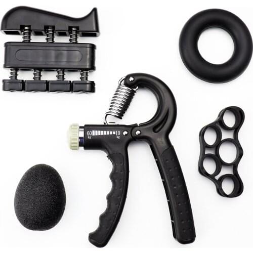 5PC/Set Gym Fitness Adjustable Hand Grip Set Finger Forearm Strength Muscle Recovery Hand Gripper Exerciser Trainer