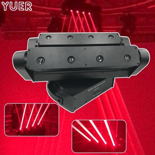 8X3W LED Eyes Spider Light RED Laser Lights Professional Moving Head Laser Beam Light DMX512 Control DJ Disco Stage Lighting