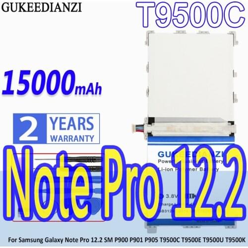 GUKEEDIANZI Battery T9500C 15000mAh For Samsung Galaxy Note Pro 12.2 SM P900 P901 P905 T9500C T9500E T9500U T9500K Pro12.2