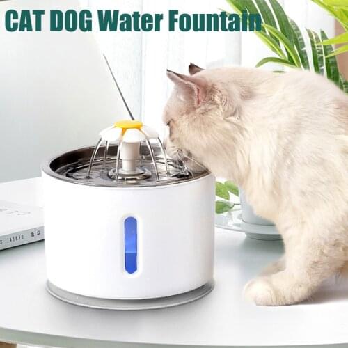 Automatic Cat Water Fountain LED Electric USB Dog Cat Pet Mute Drinker Feeder Bowl Pet Drinking Dispenser For Cat Dog